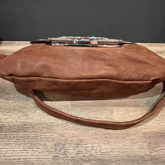 Prada Antique Leather Shoulder Bag with Rhinestone Detail - Picture 4 of 16